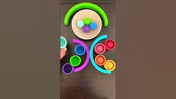 Satisfying Colors & ASMR Sounds | Wooden Ball Color Sorting #trending #lisamontecito