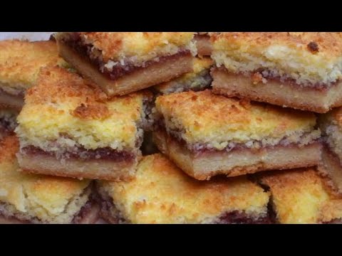How to make delicious raspberry jam coconut slice