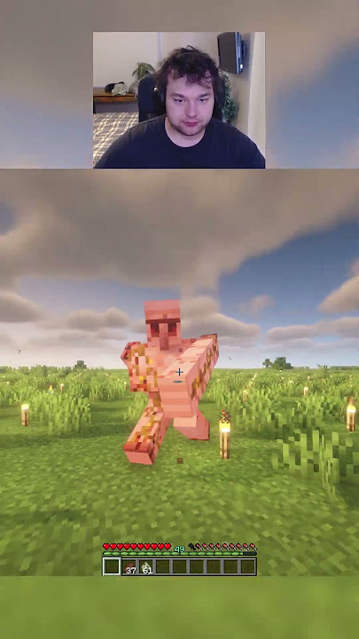 Killing an iron golem unarmed in minecraft day 120 #shorts #viralshorts