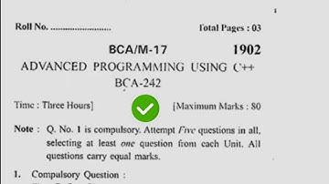 2017 Kuk BCA 4th Sem Advance Computer Programming Using C++ Question Paper