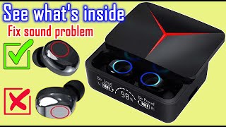 See what's inside M90 Pro TWS Earbuds || Fix Sound Coming Only from one Earbuds || Sound Problem