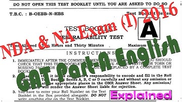NDA & NA Exam(I) 2016_English|| nda previous year paper solved, nda pyq ||Explained||#nda #cds #upsc