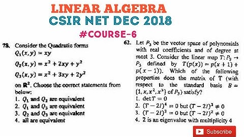 CSIR NET Solution Dec 2018 (part-c) ||Linear Algebra || Equivalent matrix Linear transformation