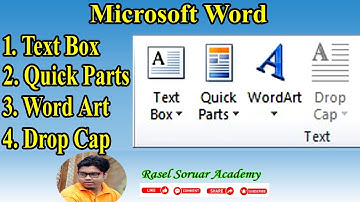 Ms Word- Insert Tab - Text Box , Quick Parts, Word Art, Drop Cap, Date & Time