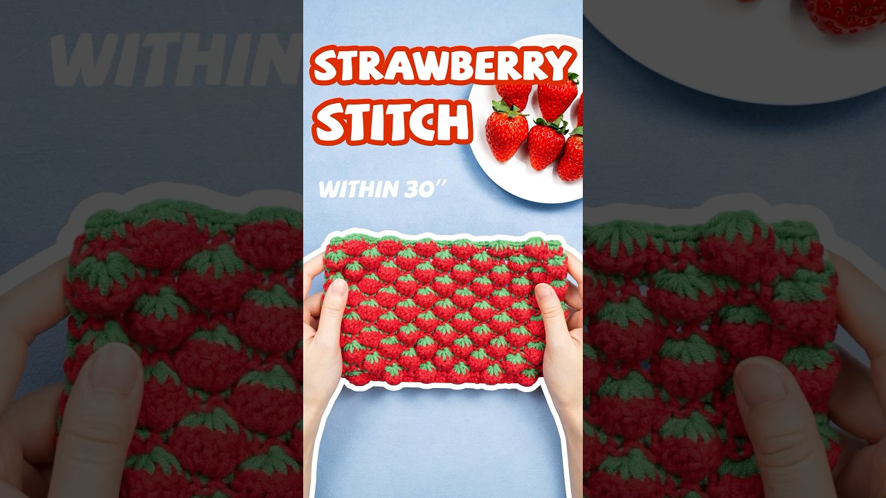 Crochet Strawberry Stitch with me, it&rsquo;s super easy and cute! #crochet #crochettutorial #yeezhee