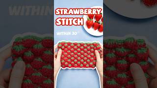 Crochet Strawberry Stitch with me, it’s super easy and cute! #crochet #crochettutorial #yeezhee