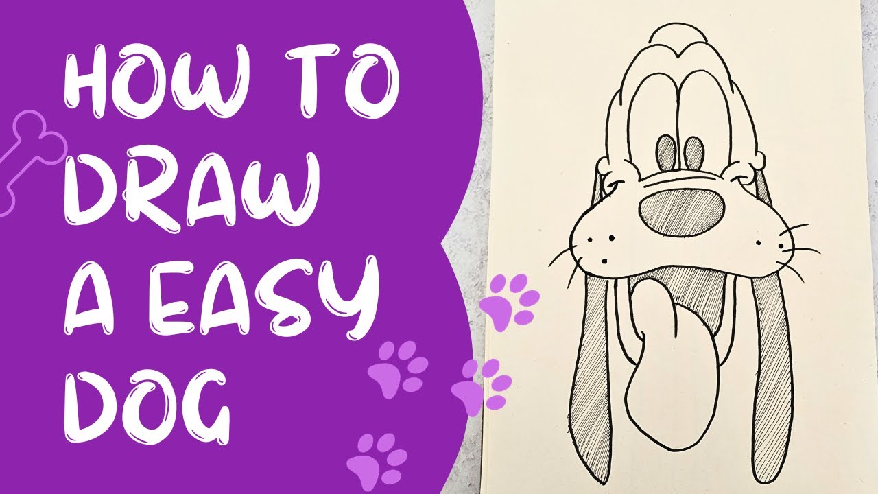How to draw a cute dog step by step , dog drawing easy for beginners, dog drawing YouTube