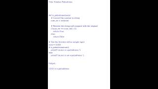 Number Palindrome (Python Code)