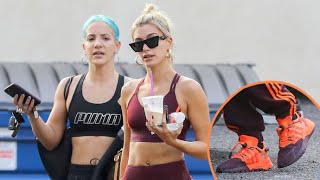 Hailey Baldwin Sporting A Pair Of Beyonce's New Adidas Nite Joggers At The Gym