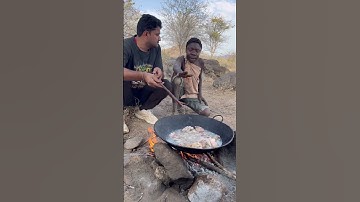 Hadzabe hunter Chaba attacked on me #hadzabetribe  #wildlife #africa #angry #cooking #travel