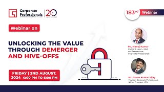183rd Webinar on “Unlocking the Value through Demerger and Hive-offs”
