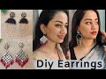 How To Make Party Wear Earrings At Home/Creative Handmade Earrings/ Latest idea for handmade jewelry