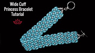 Wide Cuff Superduo Princess Bracelet - Tutorial || DIY