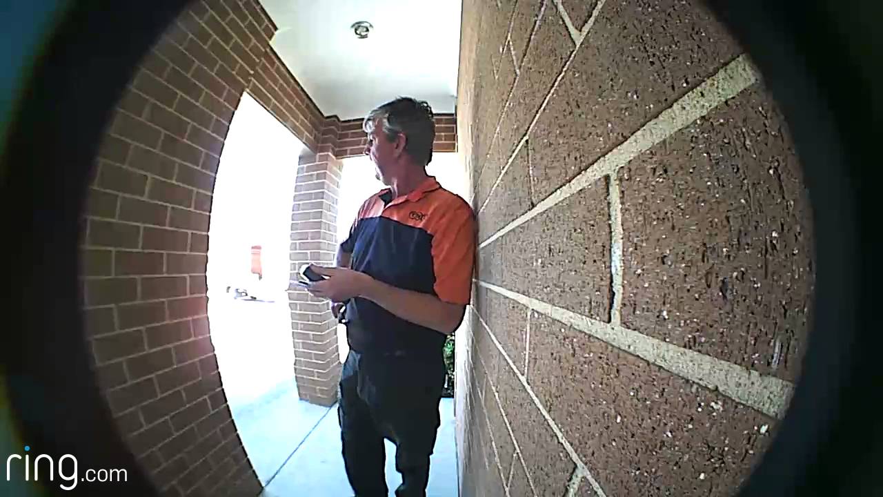Ring Video Doorbell Talking Remotely With The Tnt Delivery Man