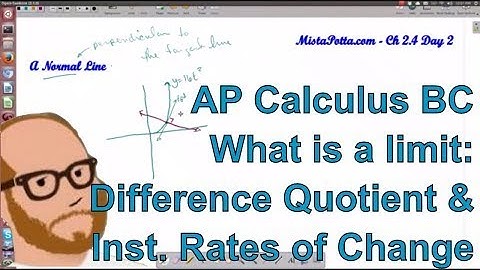 Calculus BC - Difference Quotient and Instantaneous Rate of Change