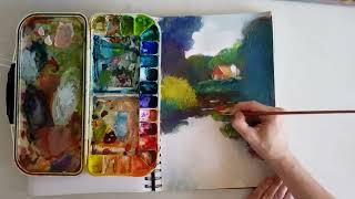 Gouache and Mixed Media №54. Speedpaint with commentary.