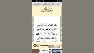 القرآن الكريم سورة التين بصوت الشيخ أحمد العجمي