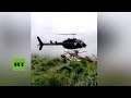 Aparatoso accidente de helicóptero durante una operación de rescate en Colombia