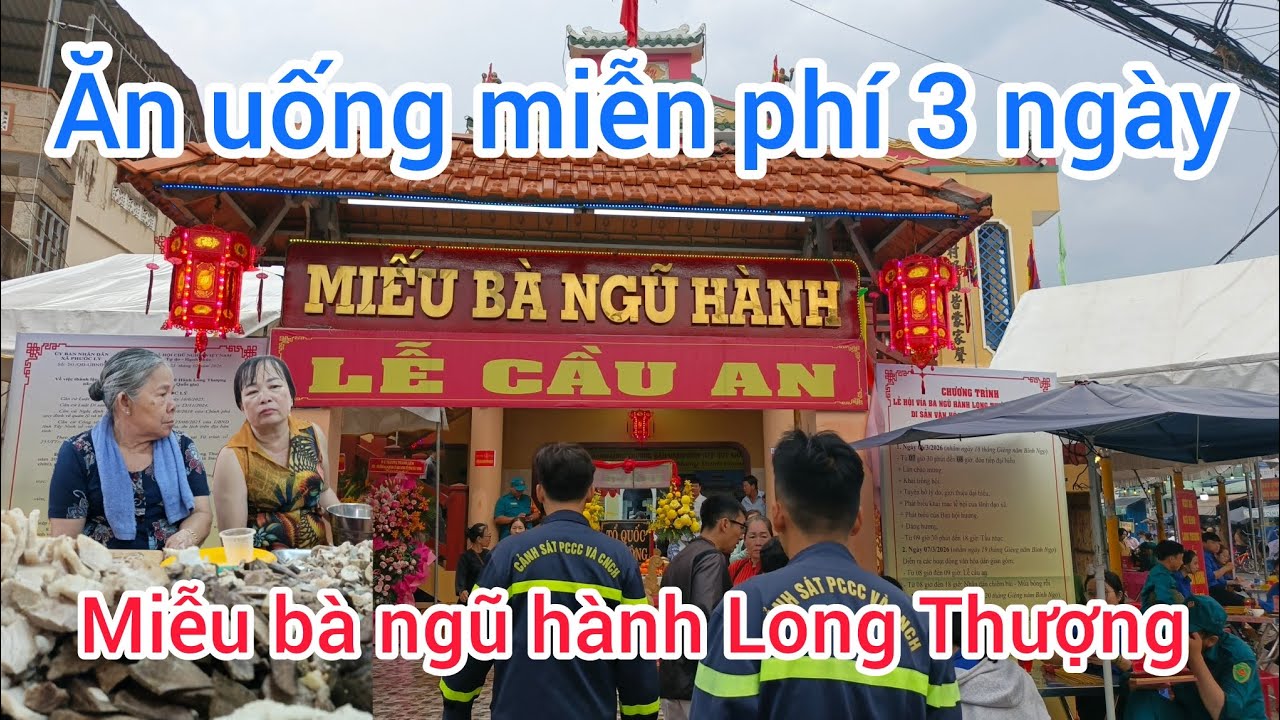 Buổi tối tại miếu ngủ hành Long Thượng đãi ăn miễn phí 3 ngày  