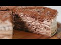 초콜릿 크레이프 케이크 만들기 Chocolate Crepe Cake Recipe | 한세 HANSE