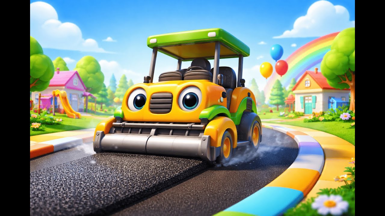 Asphalt Paver Sounds for Kids | Fun Road Machine Sounds