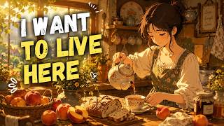 🏆 A Young Woman Pours Tea in a Cozy Cottage Kitchen at Golden Hour ☕🍂