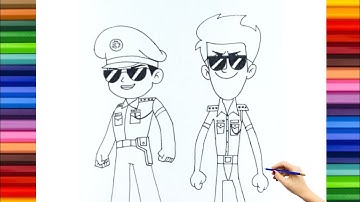How To Draw Little Singham Desh Ka Sipahi And Smasingh Simba Step By Step Drawing #littlesingham
