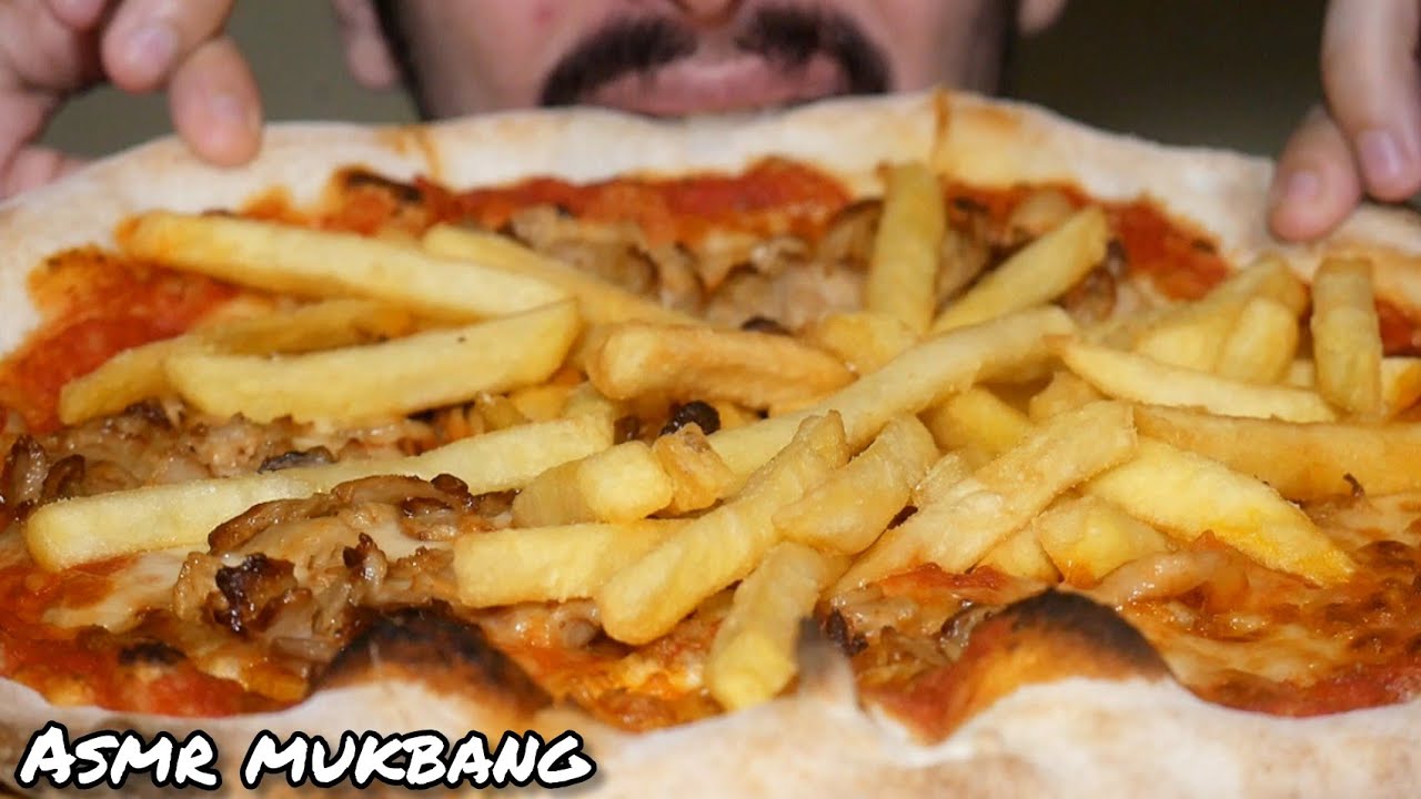 ASMR PIZZA KEBAB + FRESH FRIES EATING SOUNDS *ITALIAN MUKBANG ITA FOOD WISPERING