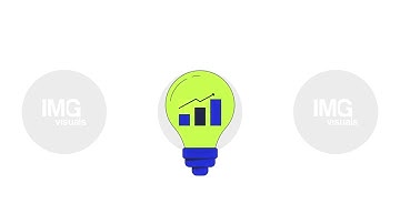 Business growth insight symbol in light bulb 2D cartoon object animation