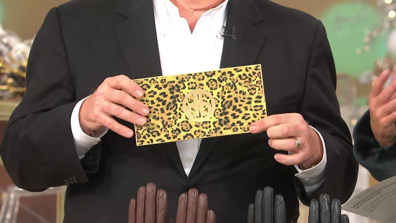 Dennis Basso Quilted Lamb Leather Gloves with Button Accent with Lisa Robertson