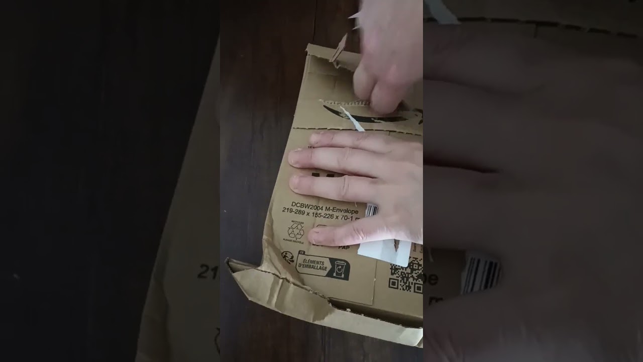 Amazon package opening.