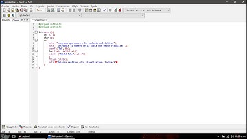 tabla de multiplicar en el lenguaje de Dev-C++