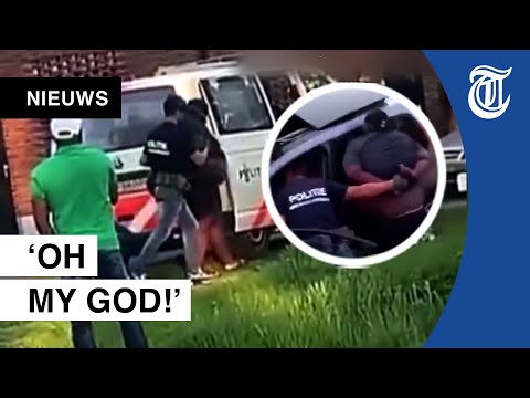 Hier wordt rapper Bigidagoe opgepakt