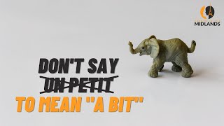 Stop saying UN PETIT to mean A BIT!
