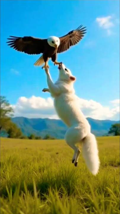 ganasnya elang botak  rubah yang lucu langsung ia sergap  #wildlife
