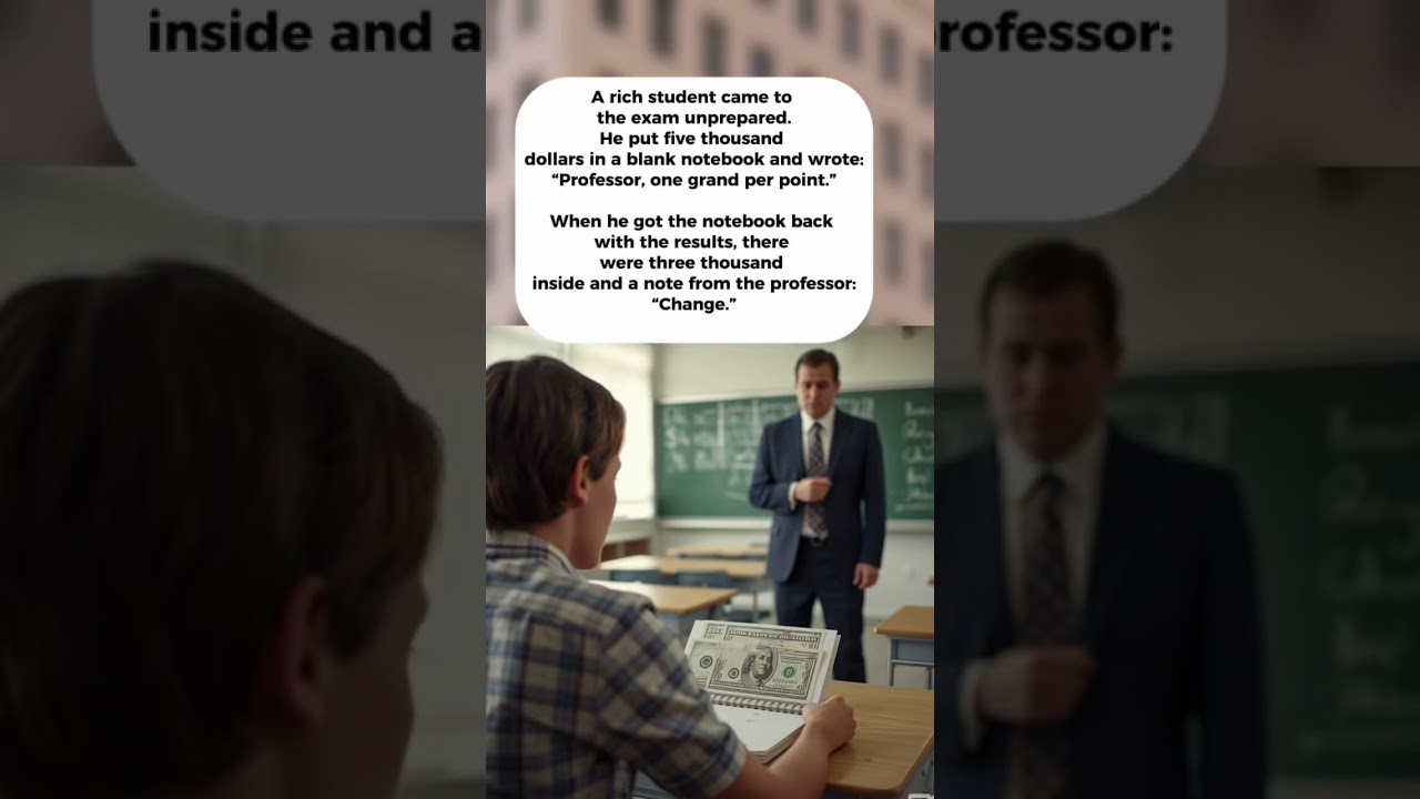 Professor gives “change” after bribe😂