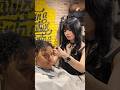 💈ASMR Japanese Beautiful Stylist Tames Hard Curly Hair ✂️ #haircut #hairstyling #barber