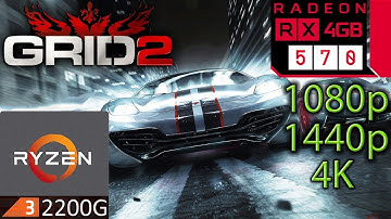 Grid 2 - RX 570 - 1080p - 1440p - 4K - Ryzen 3 2200G - Gameplay Benchmark PC