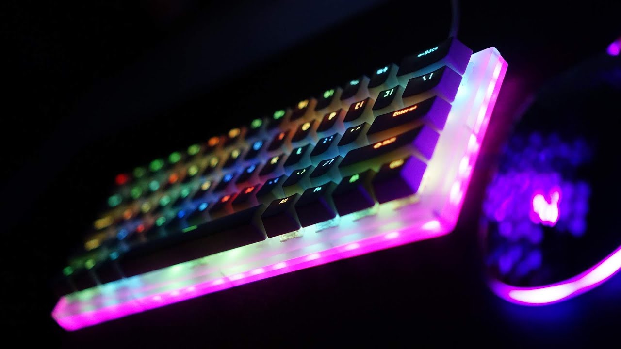 Gamakay K61 mechanical keyboard RGB light demo test