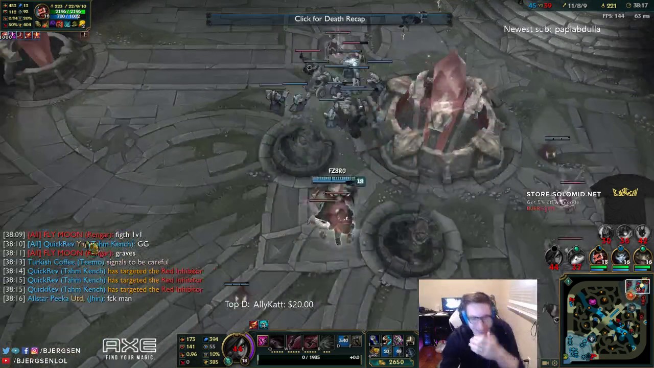 WildTurtle trolling on Bjergsen's stream - League of Legends