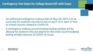 Michigan Merit Exam and PSAT™ in High School Test Administration Training Part II