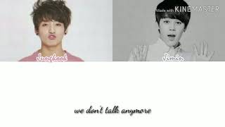 We don't talk anymore BTS Jungkook and jimin (color coded lyrics)