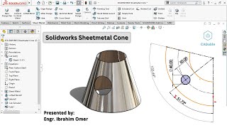 Solidworks Sheetmetal Cone | Draw Hole in Sheetmetal Cone | Solidworks Lofted Bend Feature | CADable