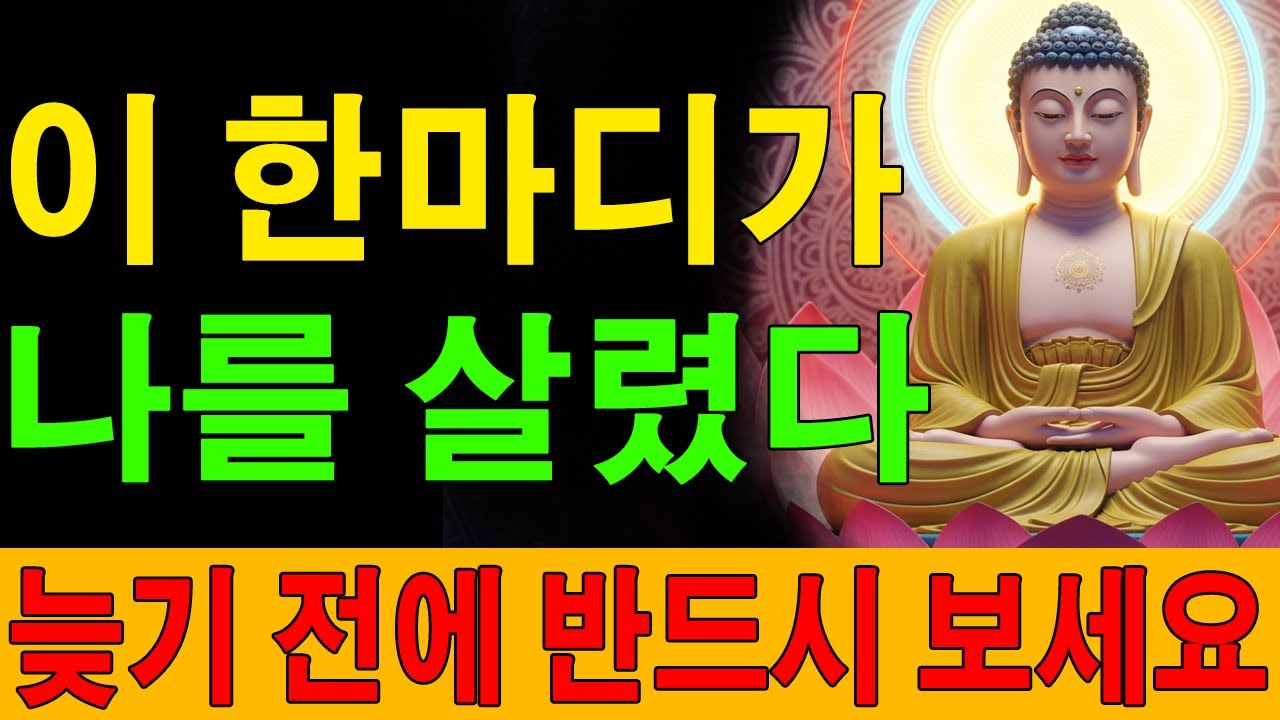 이 한마디가 나를 살렸다  | 법륜스님ㅣ부처님 말씀ㅣ불교 명상｜불교 ｜선수행 ｜불교지혜