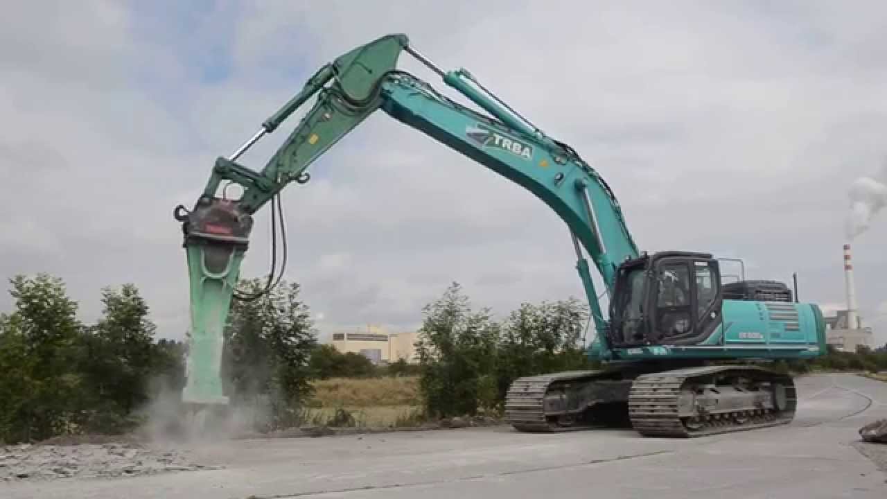 Kobelco Sk 500 9 Excavator With Montabert V4500 Hydraulik Hammer Trba Youtube