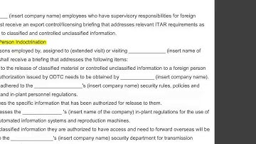 Technology Control Plans (TCP) under the NISPOM  Webinar