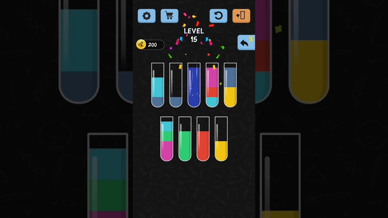 Water color sort level 15 Gameplay