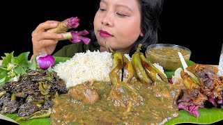 LOTS TRADITIONAL DISHES OF MANIPUR|| BLACK LENTILS WITH TARO ROOT OOTI 🔥🔥🔥NorthEastMukbang