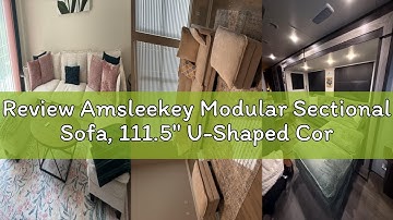 Review Amsleekey Modular Sectional Sofa, 111.5" U-Shaped Corduroy Comfy Sectional Couches for Living