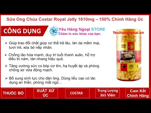 Sữa ong chúa Costar Royal Jelly 1610mg – Làm đẹp da, ngăn ngừa nám, tàn nhang